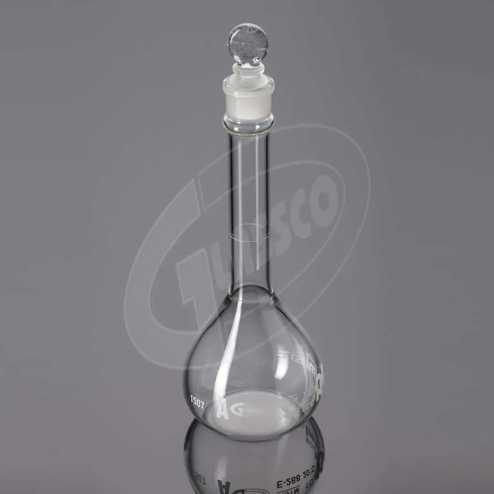 Borosilicate Glass ASTM Volumetric Flask with Glass Stopper, 500