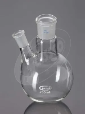 Flasks, Round Bottom, 2 Neck Angular, ASTM