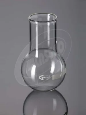 3.3 Boro Glass Flask, Wide Neck Round Bottom, DIN & EN ISO, Beaded rim