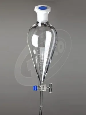 Separating Funnel, Squibb shape, With Graduation, Solid Glass Stopcock, ISO