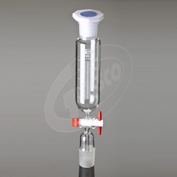 Order Boro 3.3 Dropping Funnel, Cylindrical with Stem Inside Cone, PTFE Stopcock, DIN