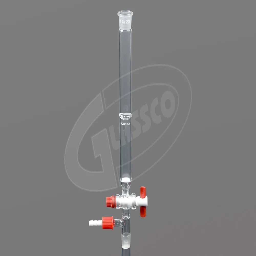 3.3 Boro Glass Chromatographic Columns With Frit, PTFE Stopcock, Socket & Cone
