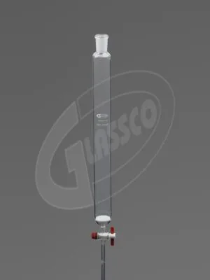 Laboratory Glass Chromatography Column With Joint Fritted Disc And PTFE Stopcock