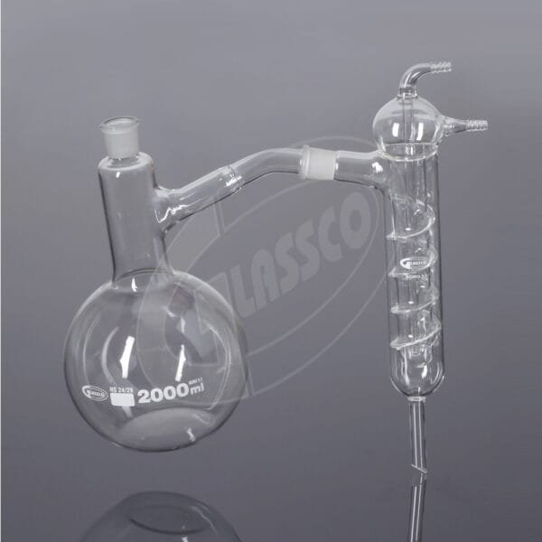 3.3 Boro Glass Distilling Apparatus, with Friedrichs Condenser, Interchangeable Joint & Stopper