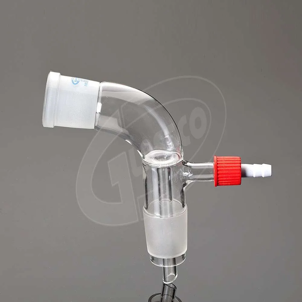 Borosilicate Glass 3.3 Receiver Adapter Bend With Vacuum Connection