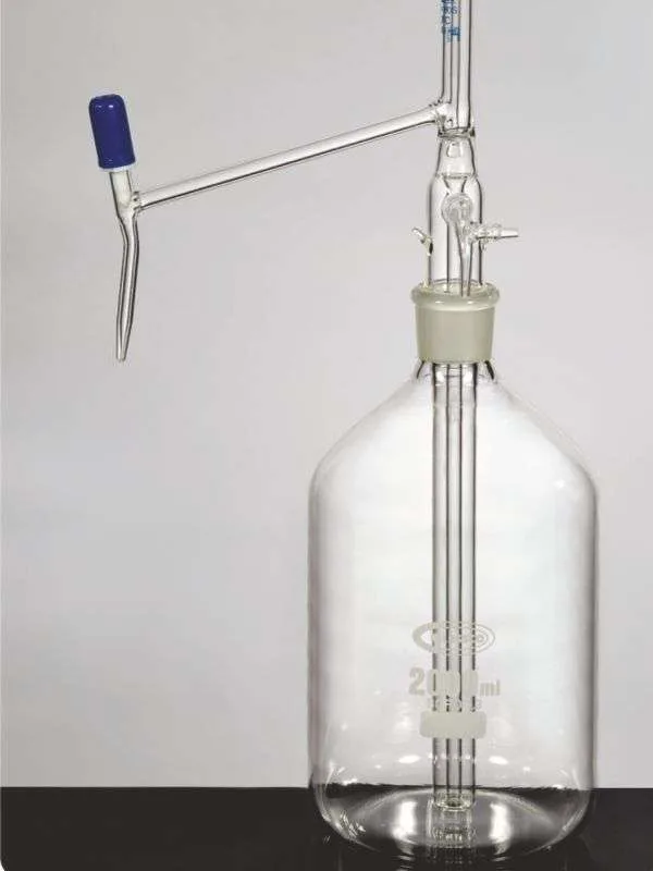 burette automatic zero with ptfe needle valve stopcock