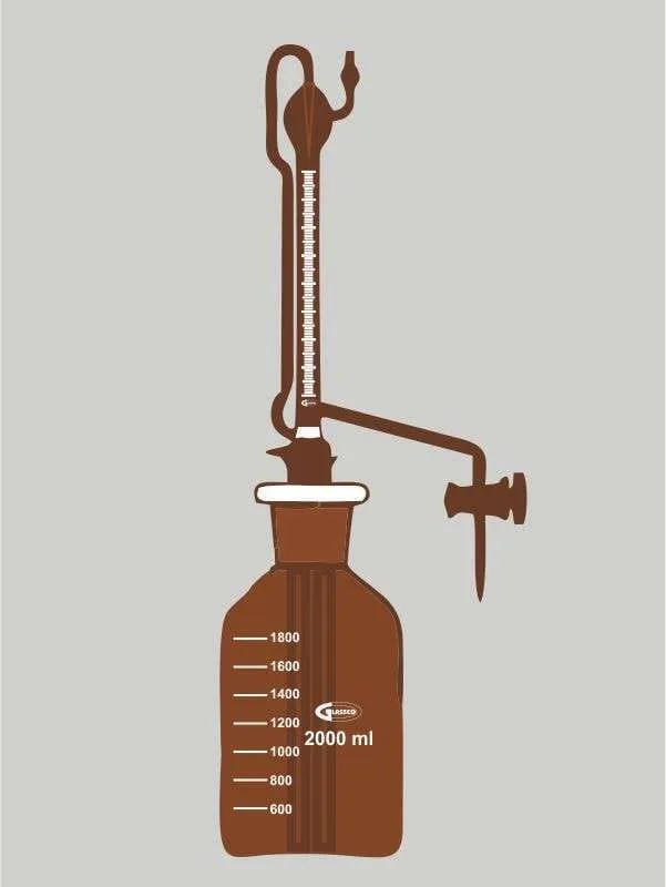 automatic burette amber zero with glass stopcock