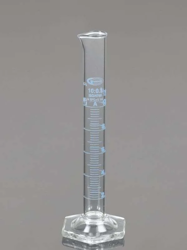 Measuring Cylinder Class A, Hex Base, DIN EN ISO, Individual work certificate 139.523.00A