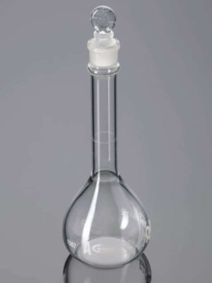 Flask, Volumetric, Clear, Class A, with Penny Head Glass Stopper, DIN ISO 1042, Work Certificate 130.524.00