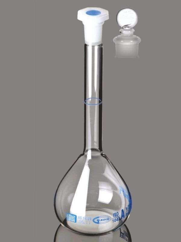 Flask, Volumetric, Class A with Penny Head glass & PP Stopper, DIN ISO 1042 QR.130.576.01
