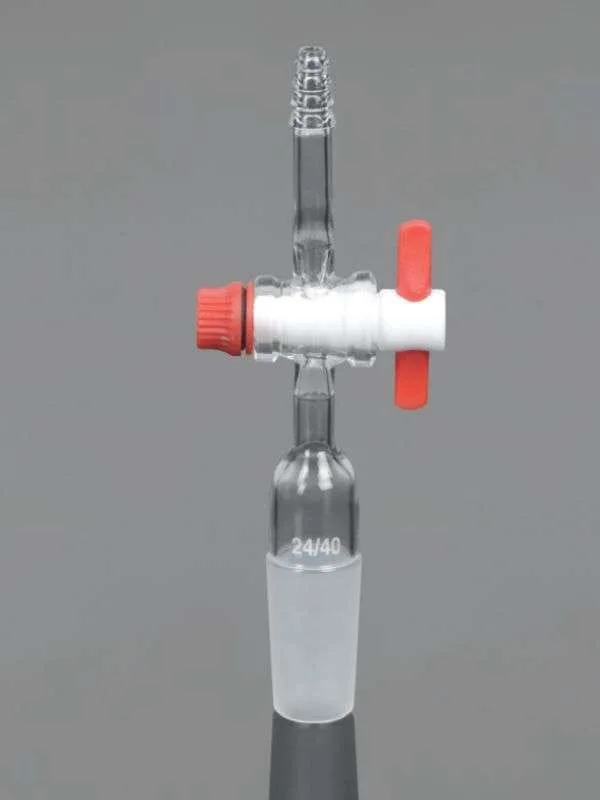 Buy Borosilicate Glass Adapter, Vacuum Flow-Control Adapter Straight With Teflon Stopcock.