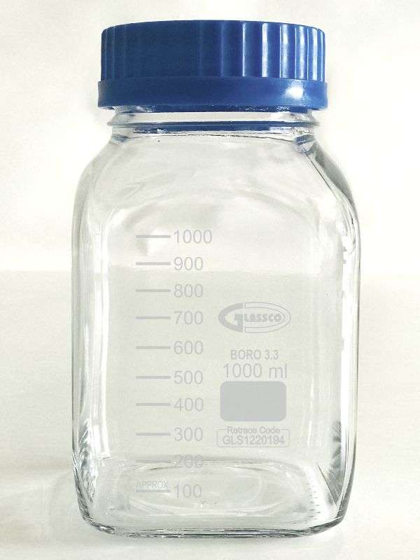 Bottle, Reagent, Square Type, Wide Mouth, Graduated 274.209.03