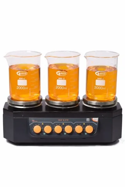 3 STATION MAGNETIC STIRRER WITH HOTPLATE
