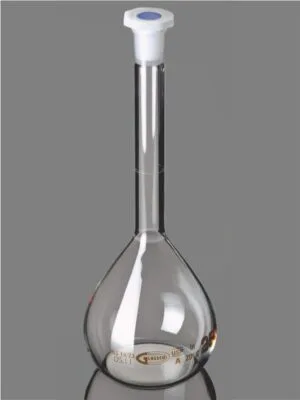 Flask, Volumetric, Class A, USP Standards with Penny Head Glass & Plastic Stopper, Calibrated at 20°C