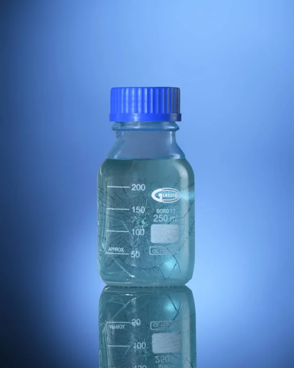 Glassco's Bottle, Safety Coated, Clear with Screw Cap (New)